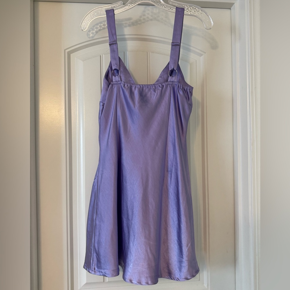 Princess Polly Lilac Satin Slip Dress - Size 4 - Picture 2 of 4